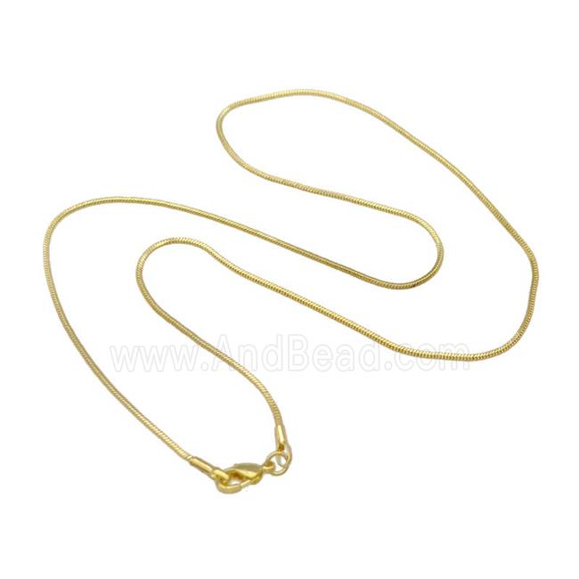 Copper Necklace Snake Chain Unfaded Gold Plated