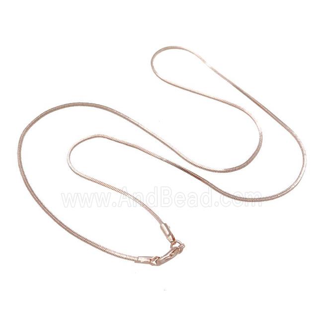 Copper Necklace Snake Chain Unfaded Rose Gold