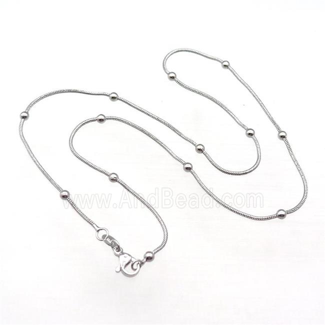 Copper Necklace Snake Chain Unfaded Platinum Plated