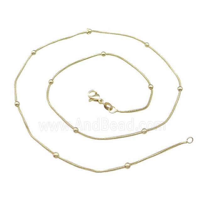 Copper Necklace Snake Satellite Chain Unfaded Gold Plated