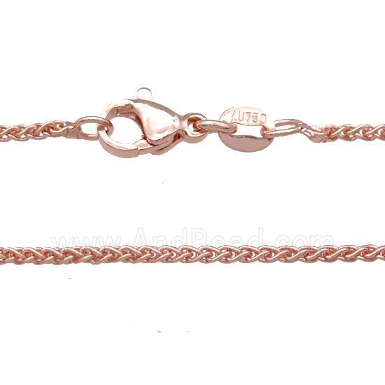 Copper Necklace Chain Unfaded Rose Gold