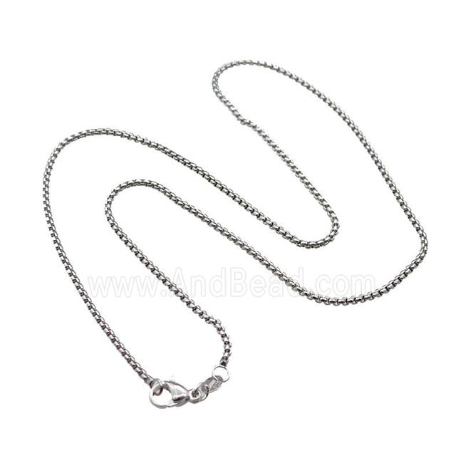 Copper Necklace Box Chain Unfaded Platinum Plated