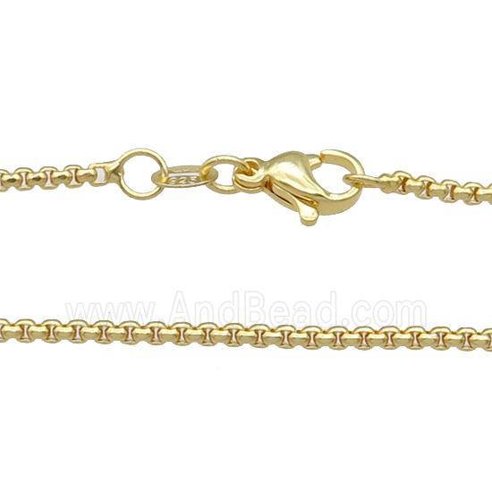 Copper Necklace Box Chain Unfaded Gold Plated
