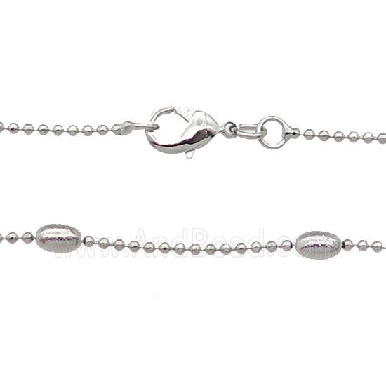 Copper Necklace Ball Chain Unfaded Platinum Plated