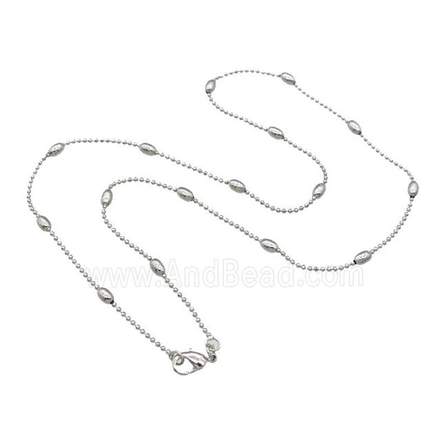 Copper Necklace Ball Chain Unfaded Platinum Plated