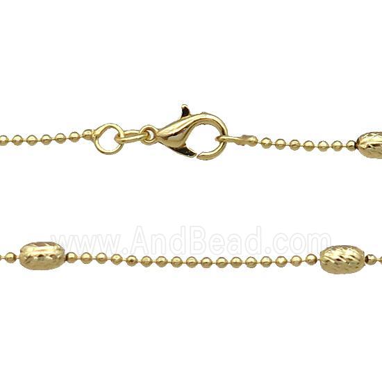 Copper Necklace Ball Satellite Chain Unfaded Gold Plated