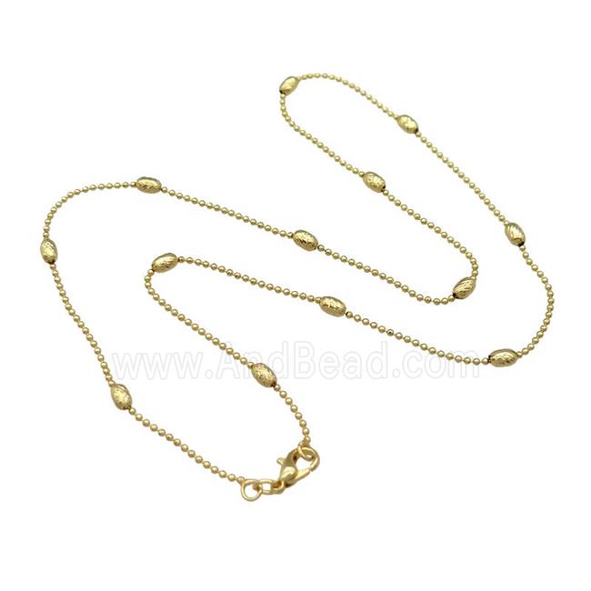 Copper Necklace Ball Satellite Chain Unfaded Gold Plated