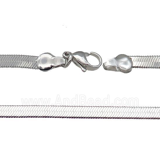 Copper Necklace FlatSnake Chain Unfaded Platinum Plated