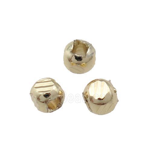 Copper Round Beads Unfaded Light Gold Plated