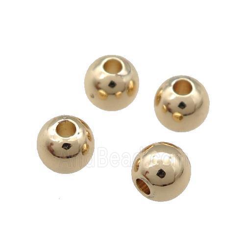Copper Round Beads Unfaded Light Gold Plated