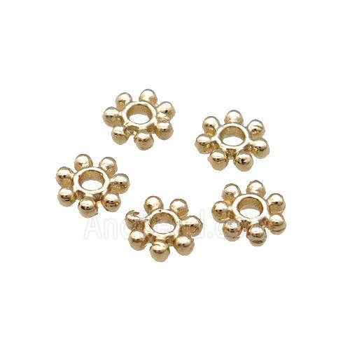 Copper Daisy Spacer Beads Unfaded Light Gold Plated