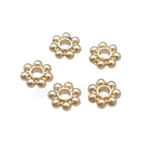 Copper Daisy Spacer Beads Unfaded Light Gold Plated