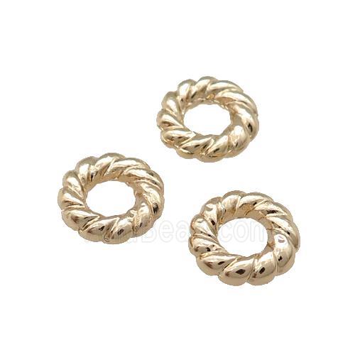Copper Ring Spacer Beads Unfaded Light Gold Plated