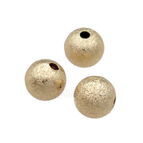 Copper Round Beads Corrugated Unfaded Light Gold Plated