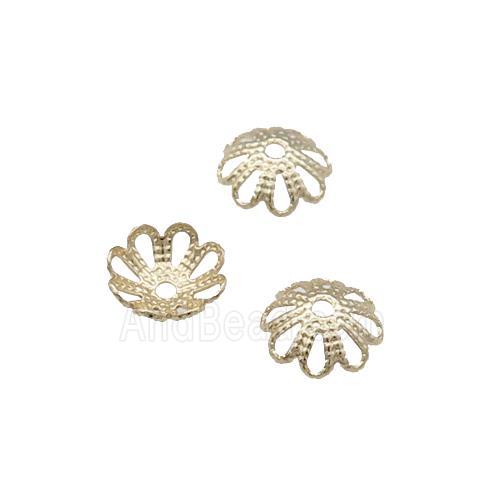 Copper Beadcaps Unfaded Light Gold Plated