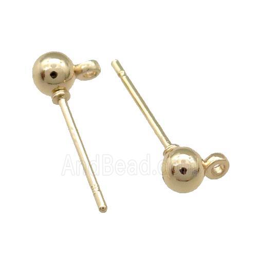 Copper Earring Stud Accessories Unfaded Light Gold Plated