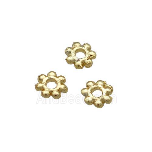 Copper Daisy Spacer Beads Unfaded Gold Plated