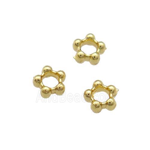 Copper Daisy Spacer Beads Unfaded Gold Plated