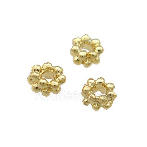 Copper Daisy Spacer Beads Unfaded Gold Plated