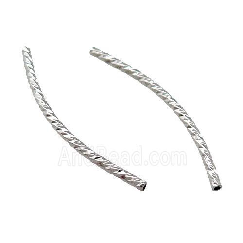 Copper Tube Beads Bend Platinum Plated
