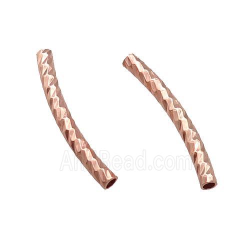 Copper Tube Beads Bend Rose Gold
