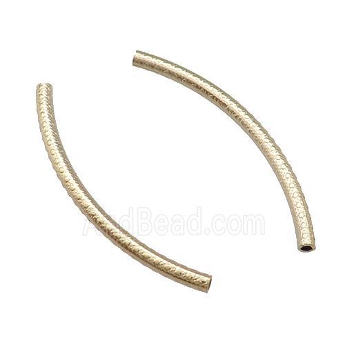 Copper Tube Beads Bend Light Gold Plated