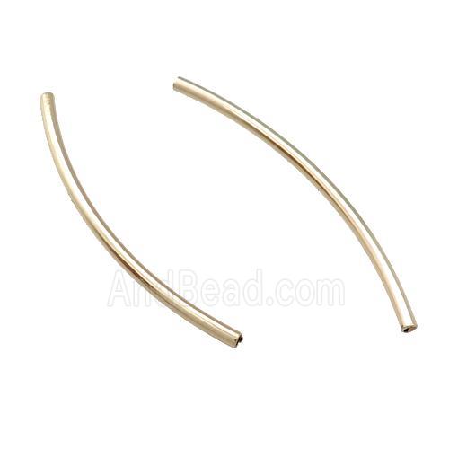 Copper Tube Beads Bend Light Gold Plated
