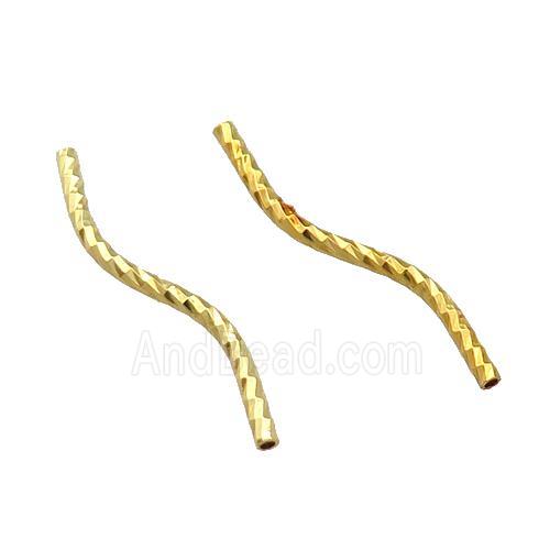 Copper Tube Beads Bend Gold Plated
