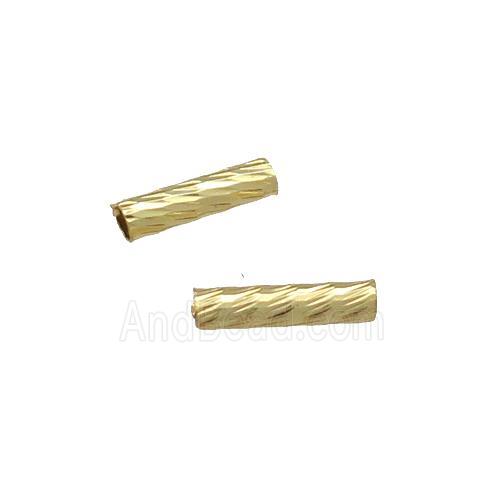 Copper Tube Beads Gold Plated