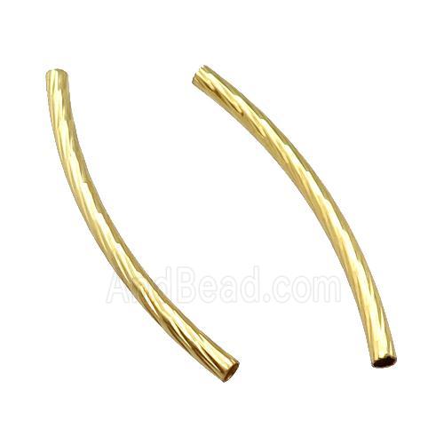 Copper Tube Beads Bend Gold Plated
