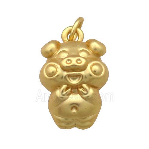 Copper Fortune Pig Pendant Unfaded Duck Gold