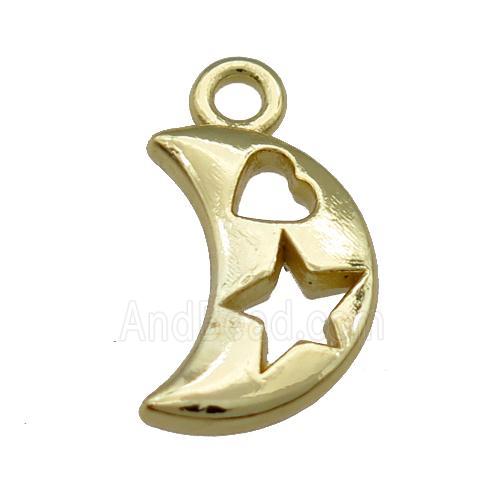 Alloy Moon Pendant Unfade 18K Gold Plated