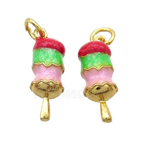 Alloy Candied Haws Pendant Multicolor Enamel Gold Plated