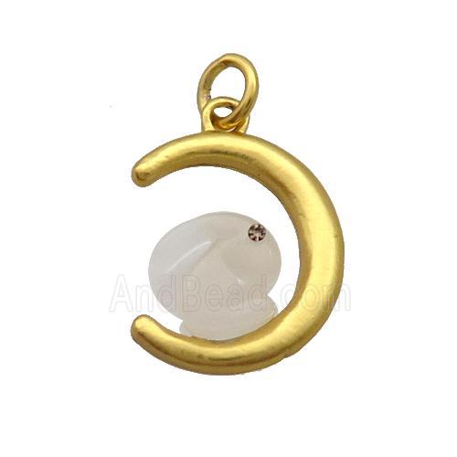 Alloy Moon Pendant Duck Gold