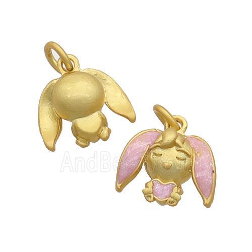 Alloy Kids Girls Pink Enamel Duck Gold