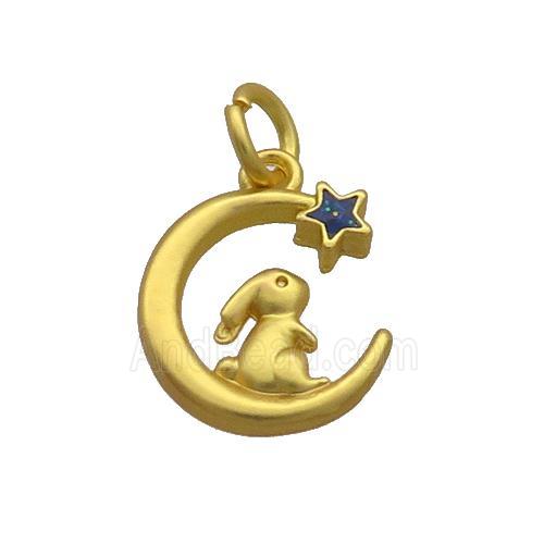 Alloy Moon Rabbit Pendant Duck Gold