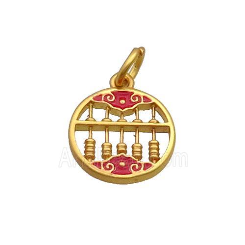 Alloy Abacus Pendant Red Enamel Duck God