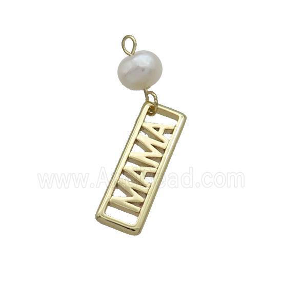 Copper MAMA Pendant With Pearl Gold Plated