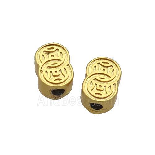Copper Coin Beads Unfade Gold Plated