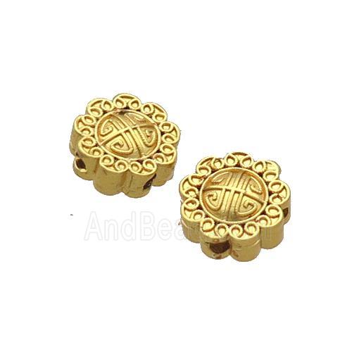 Copper Coin Beads Unfade Gold Plated