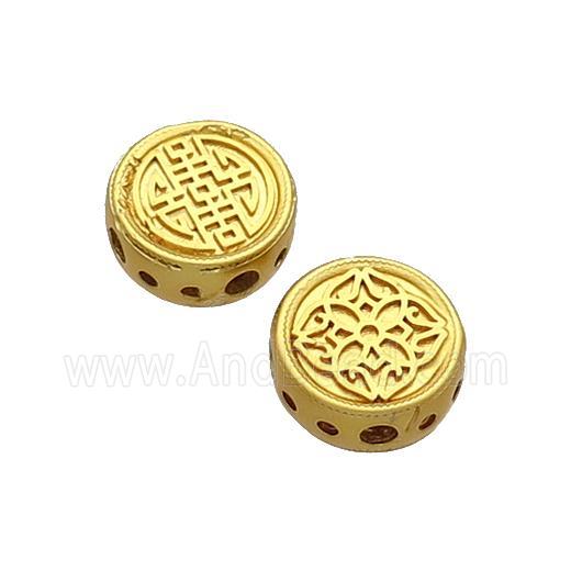 Copper Coin Beads Unfade Gold Plated