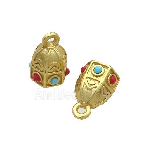 Tibetan Style Copper Pendant Unfade Gold Plated