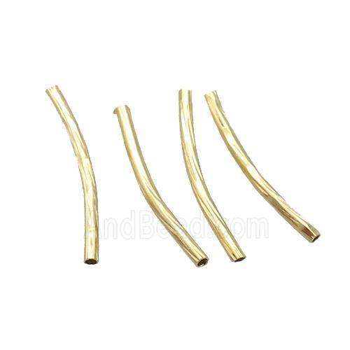 Copper Tube Beads Gold Plated