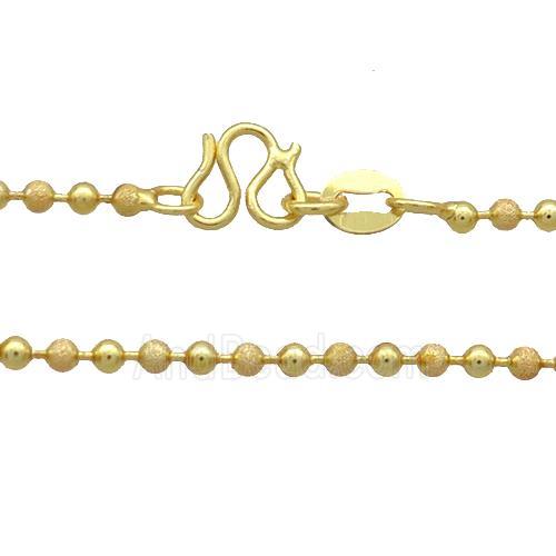 Copper Ball Necklace Chain Unfade Gold Plated