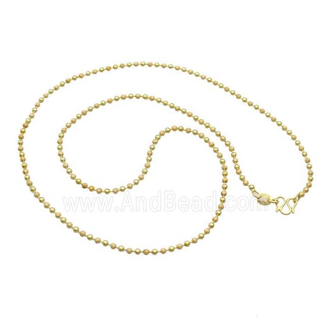 Copper Ball Necklace Chain Unfade Gold Plated