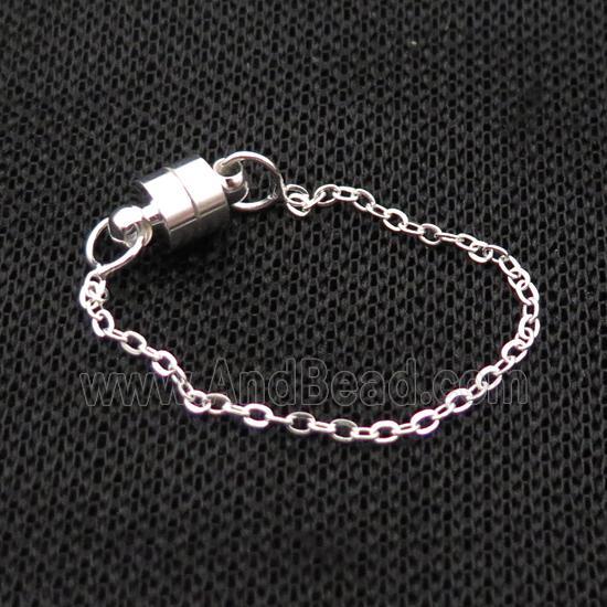 Copper Bracelet Chain Magnetic Silver Plated