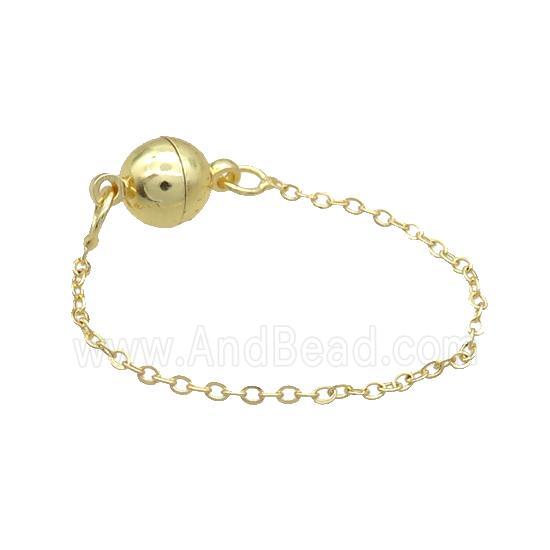 Copper Bracelet Chain Magnetic Gold Plated