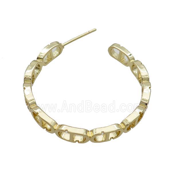 Copper Stud Earring Gold Plated