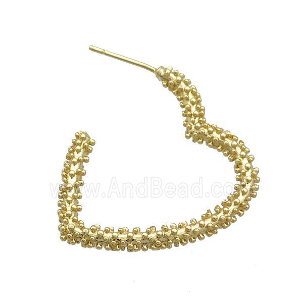 Copper Stud Earring Heart Gold Plated