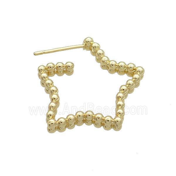 Copper Stud Earring Star Gold Plated